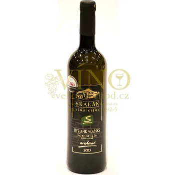 Víno Vinné sklepy Skalák Ryzlink Vlašský 2003 pozdní sběr 0,75 L polosuché bílé víno