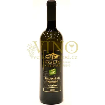 Vinné sklepy Skalák Rulandské bílé 2003 výběr z hroznů 0,75 L polosladké bílé víno