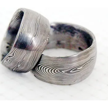 Prsten Snubní prsteny kovaná nerezová ocel damasteel DA-1004 (Snubní prsteny kovaná nerezová ocel damasteel DA-1004)