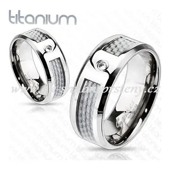 Prsten Titanové snubní prsteny žlutý střed R-TM-3313