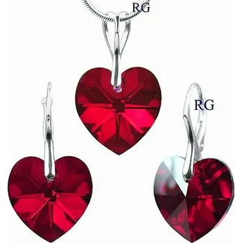 Souprava šperků Stříbrná souprava Srdce Siam AB vyrobena se Swarovski Elements LSW006S
