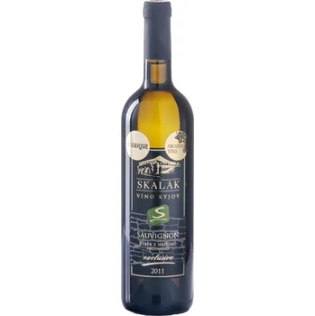 Víno Vinné sklepy Skalák Sauvignon 2011 výběr z hroznů BARRIQUE 0,75 L polosladké bílé víno