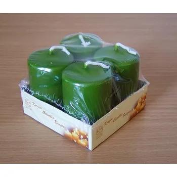 Svíčka Svíčka adventní zelená - 4 špalíky 4x8cm