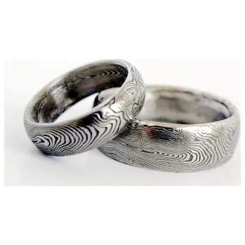 Prsten Snubní prsteny kovaná nerezová ocel damasteel DA-1009 (Snubní prsteny kovaná nerezová ocel damasteel DA-1009)