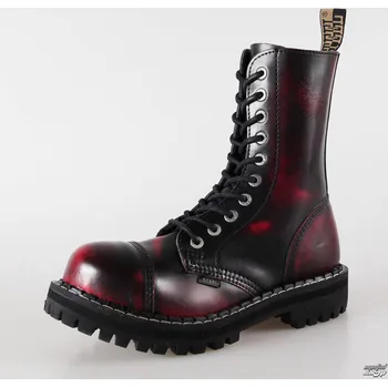Pánská zimní obuv boty kožené dámské - - STEEL - 105/106 Red Black-Burgund
