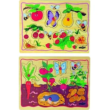 Dřevěná hračka Woody Puzzle na desce statek mix