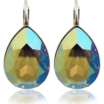 Náušnice Náušnice Pear Irisdescent Green (MADE WITH SWAROVSKI® ELEMENTS - náušnice)