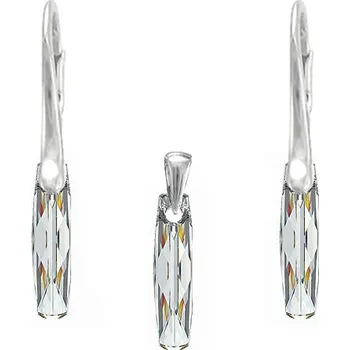 Souprava šperků Stříbrná souprava Column Crystal (Dámská stříbrná souprava šperků)