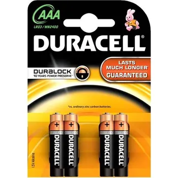 Článková baterie Duracel Baterie alkalická Duracell Basic AAA 2400 K4 Duralock