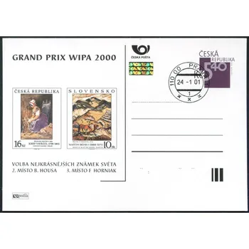 Poštovní známka Česká pošta (2001) CDV 63 O - P 66 - WIPA 2000 - razítko