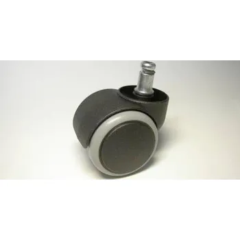 Židlové kolečko typu C + čep 11x20mm, celoplastové, průměr 50, černé s gumou