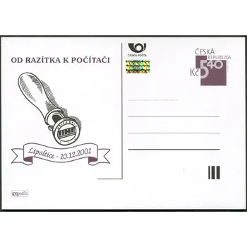 Poštovní známka Česká pošta (2001) CDV 63 ** - P 75 - Lipoltice - od razítka k počítači