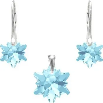 Souprava šperků Stříbrná souprava Edelweiss Blue Shade (Dámská stříbrná souprava šperků)