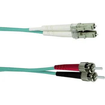 Síťový kabel LC-ST-1-M53DL Optický propojovací kabel LC-ST duplex MM 50/125um OM3, délka 1m, tyrkysový