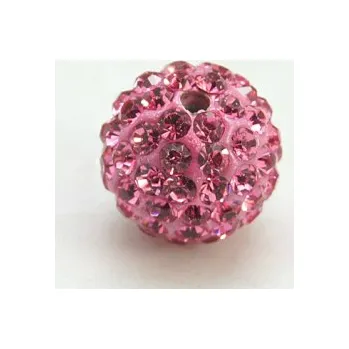 Dětské navlékací korálky Korálek shamballa růžový 10mm (1ks)