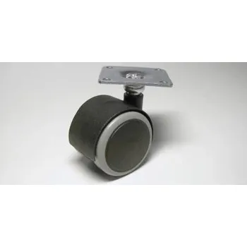 Příslušenství k zahradní technice Nábytkové kolečko typu A + kovová destička 42x42mm, celoplastové, pr. 40, černé s gumou