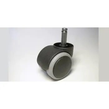 Židlové kolečko typu C + čep 10x31mm, celoplastové, průměr 50, černé, s gumou