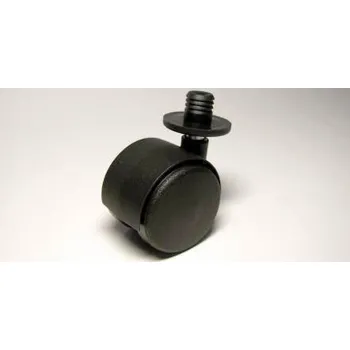 Nábytkové kolečko typu A + plastový čep 12x12mm, celoplastové, průměr 40, černé