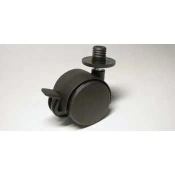 Příslušenství k zahradní technice Nábytkové kolečko typu BA + plastový čep 12x12mm, celoplastové, pr. 40, černé, brzda