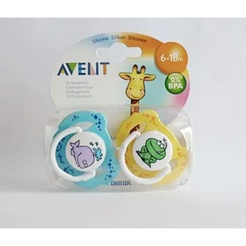 dudlíky Philips Avent šidítko zvířátko, silikon, 6-18m, 2ks 