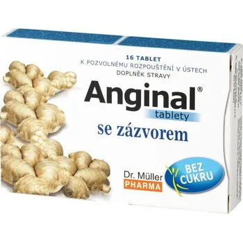 Přírodní produkt Dr. Müller Anginal tablety se zázvorem 16 tbl.
