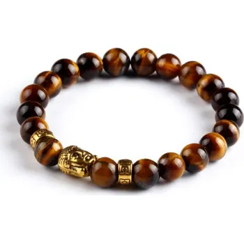 Náramek Korálky z kamene, stylový vzhled: to je buddha náramek - hnědý