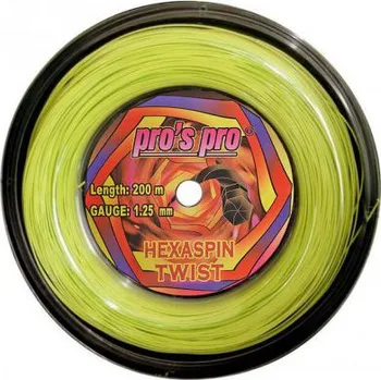 Struna na výplet tenisové rakety PROS PRO HEXASPIN TWIST lime (200m)