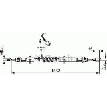 Lanko parkovací brzdy BOSCH (BO 1987482277), tažné lanko parkovací brzdy, FORD