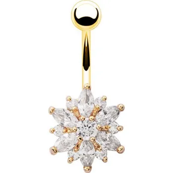 Piercing Piercing do pupíku ve tvaru kytičky - bílý