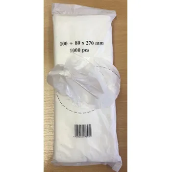 Sáček mikrotenový skládaný 120+80x300mm (cena za 1000ks)