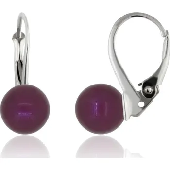 Náušnice Lafira stříbrné náušnice perly fialové 1009
