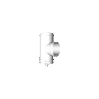 Kouřovod ALMEVA - LIK revizní T-kus s odtokem a změnou směru průměr 80/125 mm LPUKA8