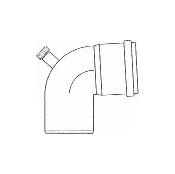 Kouřovod ALMEVA - STARR koleno 87° s měřícím otvorem, průměr 200 mm, černé PBSBM0