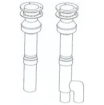 Kouřovod ALMEVA - AL2 střešní nástavec (komplet) průměr 80/125 mm, délka 1,00 metr ALDS48