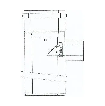 Kouřovod ALMEVA - LAS-LIL trubkový díl s 87° odbočkou a zpětnou klapkou průměr 110/160 mm, délka 1,00 metr (plast/nerez) LPTKL81