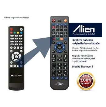 Dálkový ovladač Dálkový ovladač ALIEN Zircon T3000HD Plustelka