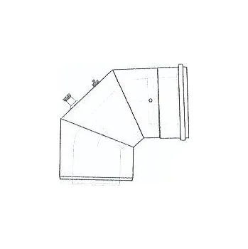 Kouřovod ALMEVA - LIK koleno 87° s měřícím otvorem průměr 80/125 mm LPBKM8