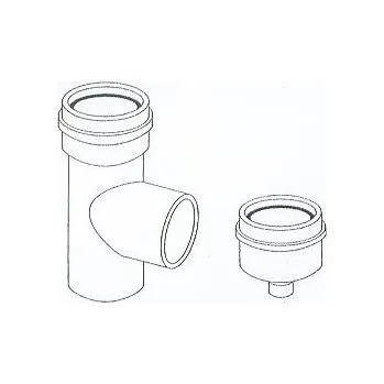 Kouřovod ALMEVA - AL1 T-kus s uzávěrem a zátkou průměr 80/80 mm (nelakováno) ANUTD8