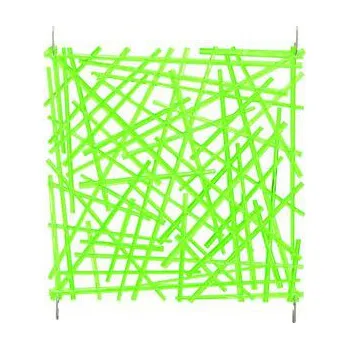 Paraván, vzor tyčinky, 36 x 36 cm, sada 4ks, zelená