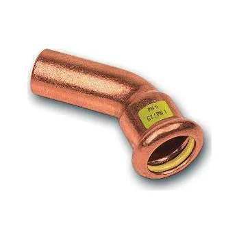 Instalatérský materiál CU lisovací koleno 45° 9040 - 22 - pro topení i rozvod plynu F/M