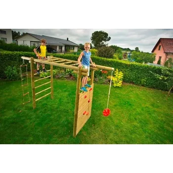 Dětské hřiště Dětské hřiště Marta s houpačkou (Dětské dřevěné hřiště - Dřevěná dětská prolézačka žebřiny)