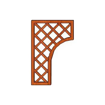 Opora na rostlinu Ozdobná dřevěná mříž Lada 30-65x100 (Ozdobná dřevěná mříž Lada 30-65x100)