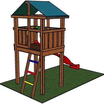 Dětské hřiště Věž se skluzavkou Hubert nástup 145 cm (Věž se skluzavkou Hubert)