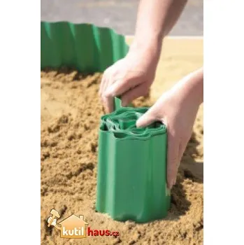 Zahradní obrubník Zahradní obrubník lem trávníku krajice obruba plastová 20cm x 9m - zelená