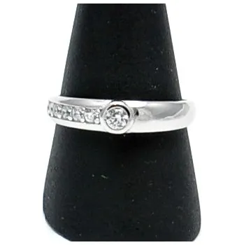 Přívěsek Stříbrný prsten se zirkony, velikost 59, E044