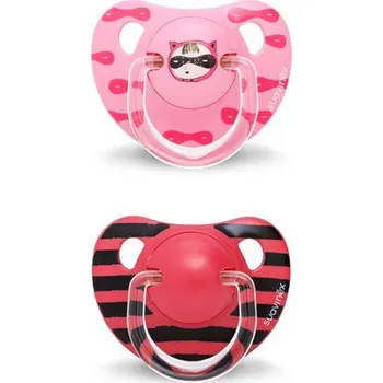 dudlíky Suavinex Šidítko Duo anatomické silikon od 18 měsíců 2ks Růžová kočka