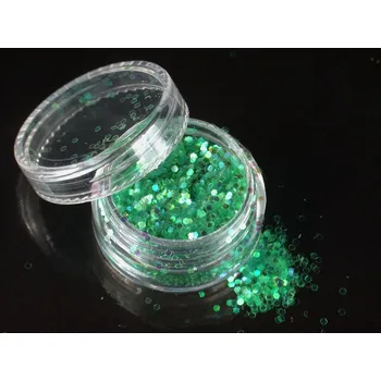 Prach na nehty 6tihranný, zelený