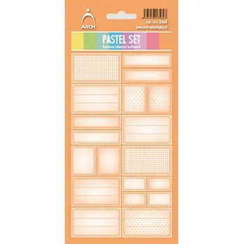 Samolepící dekorace Arch Samolepky do domácnosti Pastelový set oranžový 12 etiket