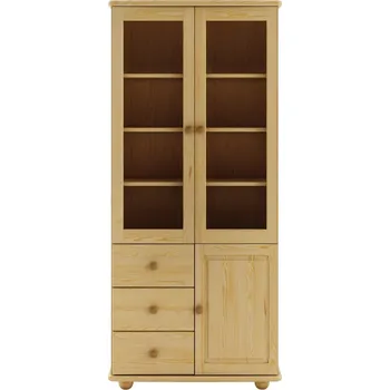 Vinotéka KW116 dřevěná vitrína z masivní borovice Drewmax (Kvalitní nábytek z borovicového masivu)