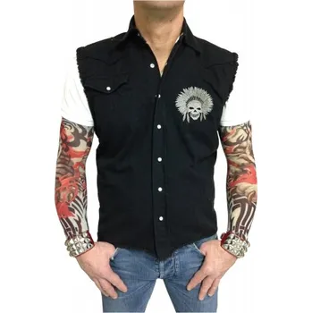 Pánská košile pánská košile bez rukávů indián, motorka